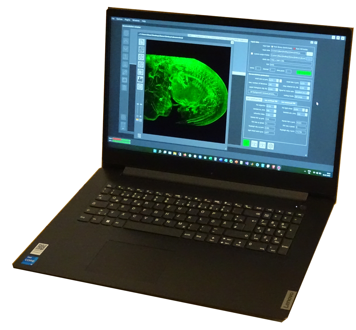 NovoDeblur on a laptop screen